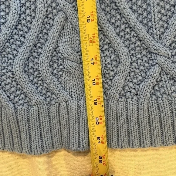 Women’s Lands End Drifter Sweater. Blue. Cable knit. Size S - Picture 6 of 8